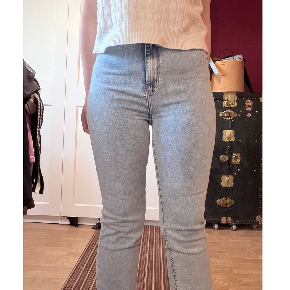 light wash jeans with ankle split